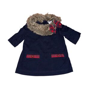 Janie and Jack Faux Tur Trim Top Tunic Navy Size 3-6 Months